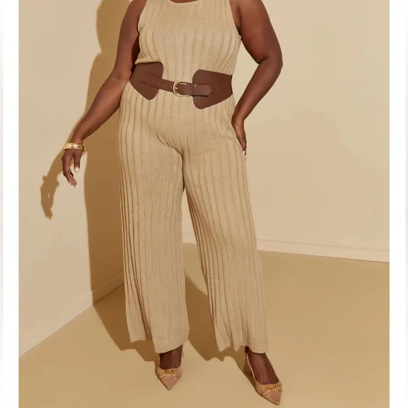 Plus ASHLEY STEWART Brown Faux Leather Stretch Waist Belt 2X - Picture 4 of 4